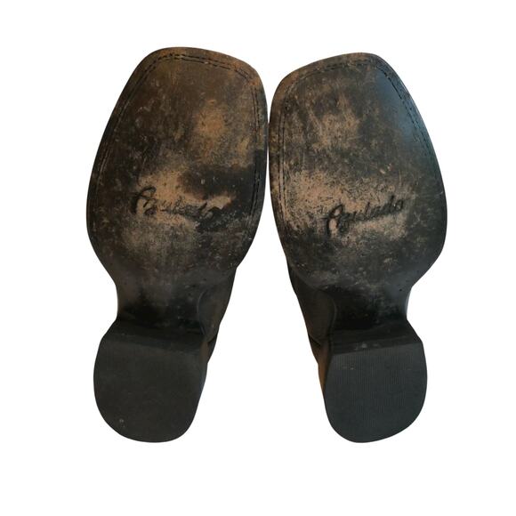 Azulado Boots Walker Stitched Square Toe Black Brown Embroidered 9.5 D - Picture 9 of 14